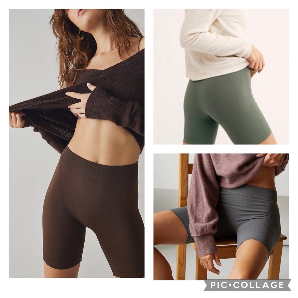 Free People Biker Shorts Womens XS/S Multi Color Good Seamless 3 Pack Bundle